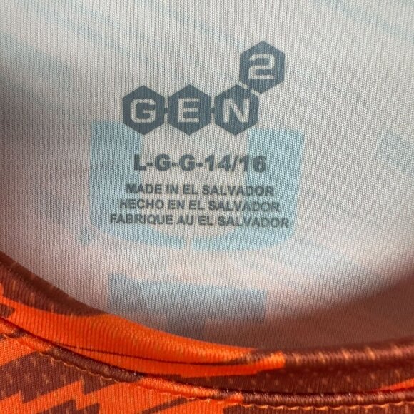 Gen 2 Miami Hurricanes Gradient Performance T-Shirt Youth L 14/16 Orange Green - Picture 5 of 10